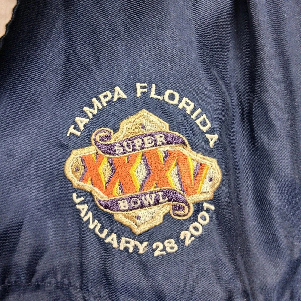 Super Bowl XXXV Tampa Florida Jacket‎ Men XL Navy Spotlight Vintage 2001